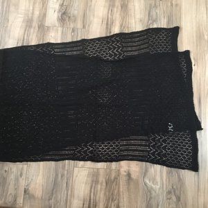 JOIE DE VIVRE Faux Knitted Long Scarf  Scarves180' X 22' Geometric Accent Black